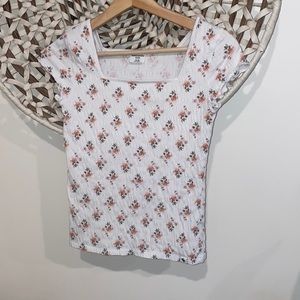 Abercrombie kids white floral print top size 13/14